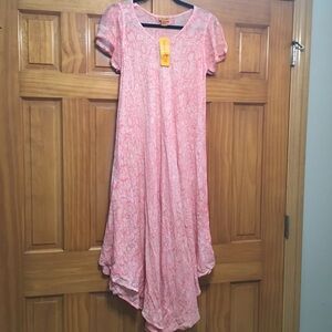 Sakkas NWT Boho Salmon 100% Cotton High Lo Maxi